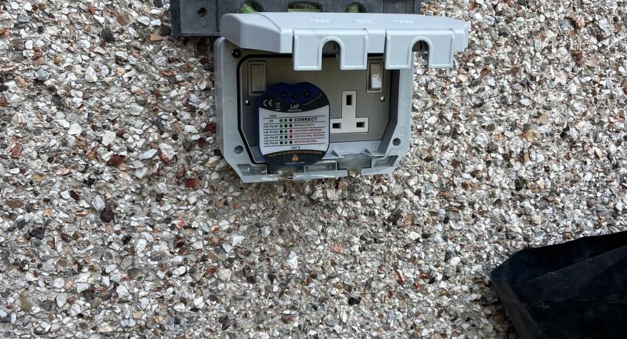 Outdoor socket by Empire Electrical, Doncaster